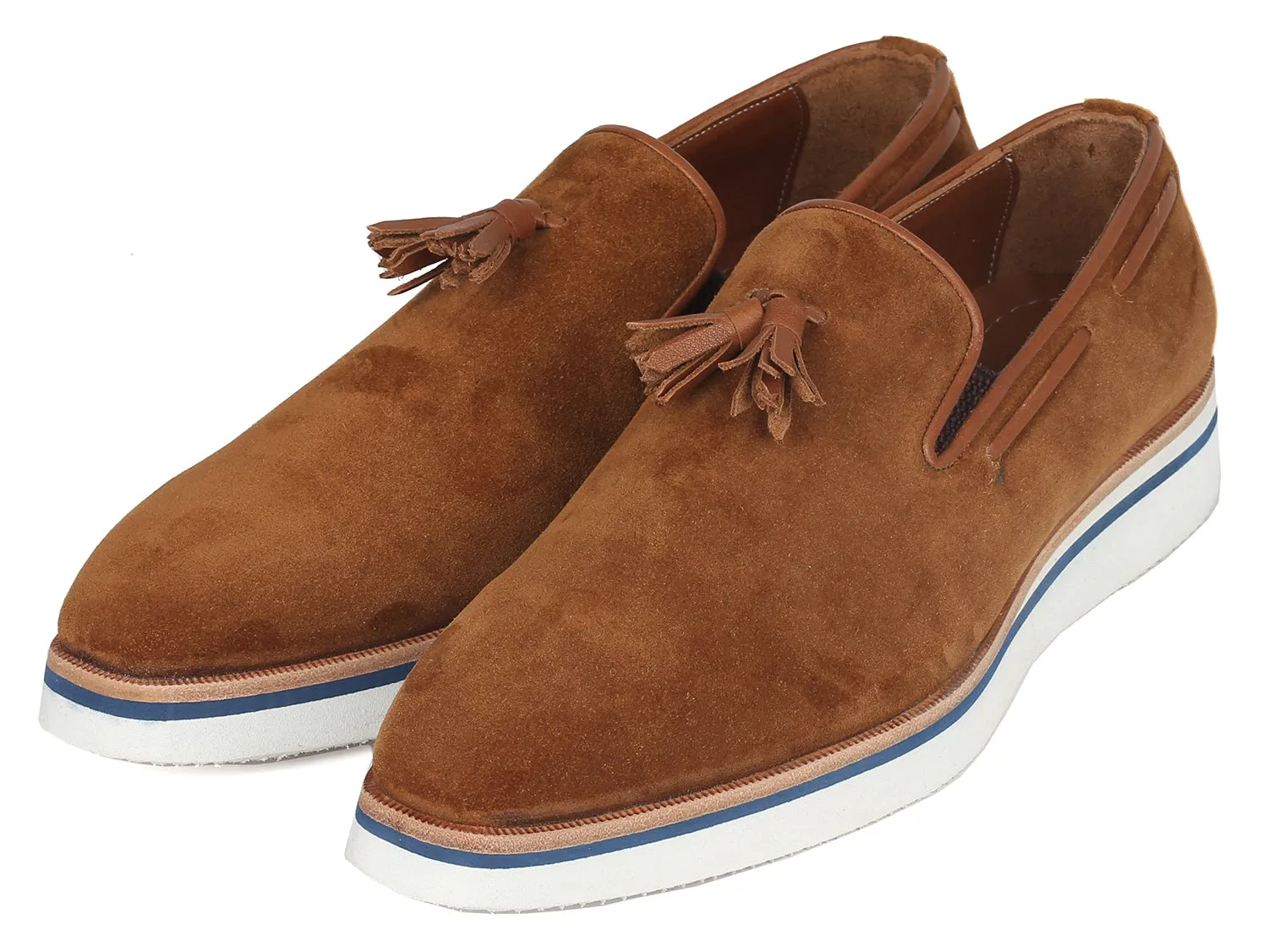 Paul Parkman Shoes Paul Parkman Men's Smart Casual Tassel Loafers in Camel Suede