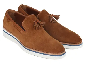 Paul Parkman Shoes Paul Parkman Men's Smart Casual Tassel Loafers in Camel Suede