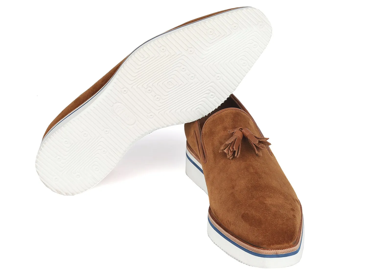 Paul Parkman Shoes Paul Parkman Men's Smart Casual Tassel Loafers in Camel Suede