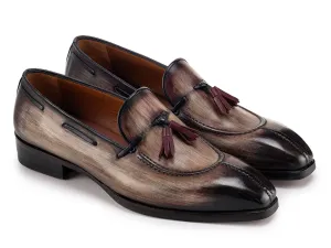Paul Parkman Shoes Paul Parkman Men's Split Toe Patina Leather Tassel Loafers in Brown