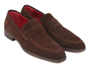 Paul Parkman Shoes Paul Parkman Men's Suede Penny Loafers in Brown