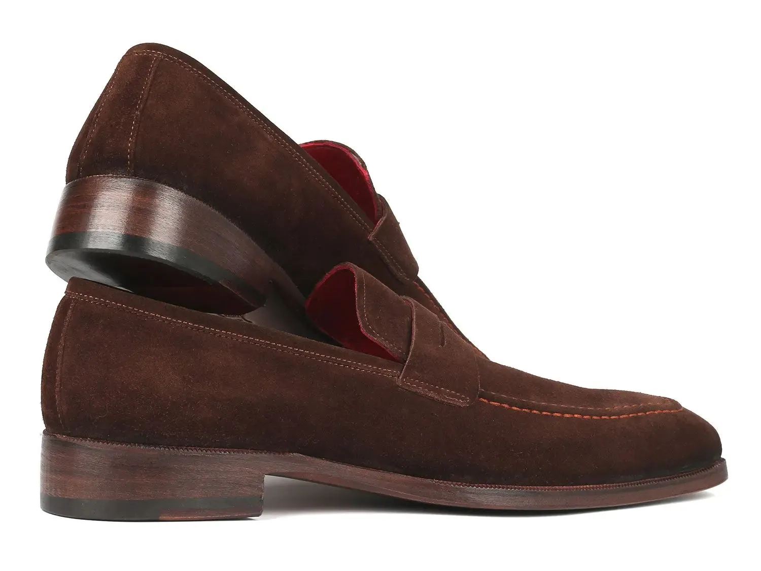 Paul Parkman Shoes Paul Parkman Men's Suede Penny Loafers in Brown