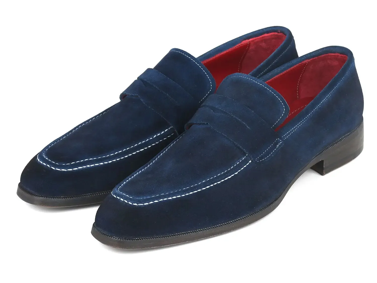 Paul Parkman Shoes Paul Parkman Men's Suede Penny Loafers in Navy