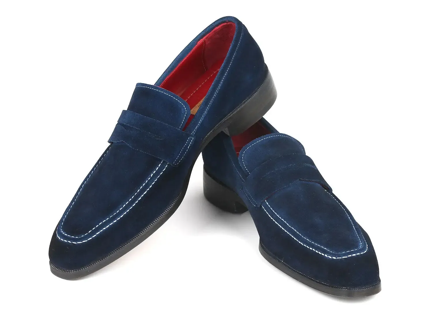 Paul Parkman Shoes Paul Parkman Men's Suede Penny Loafers in Navy