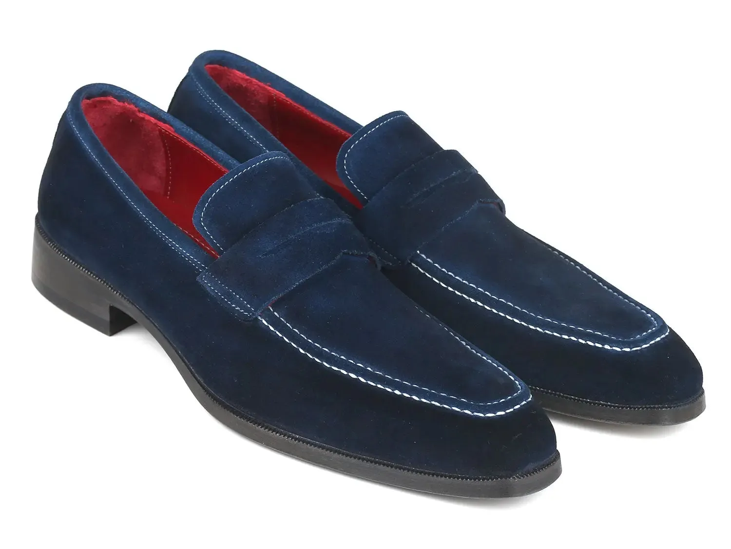 Paul Parkman Shoes Paul Parkman Men's Suede Penny Loafers in Navy