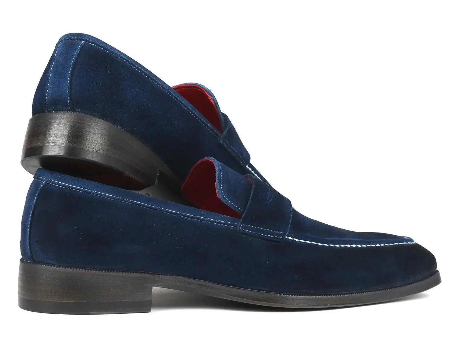 Paul Parkman Shoes Paul Parkman Men's Suede Penny Loafers in Navy