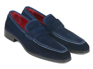 Paul Parkman Shoes Paul Parkman Men's Suede Penny Loafers in Navy