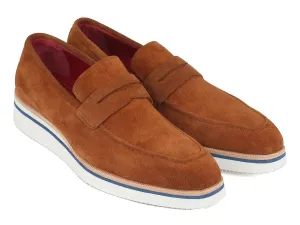 Paul Parkman Shoes Paul Parkman Men's Suede Smart Casual Penny Loafers in Camel