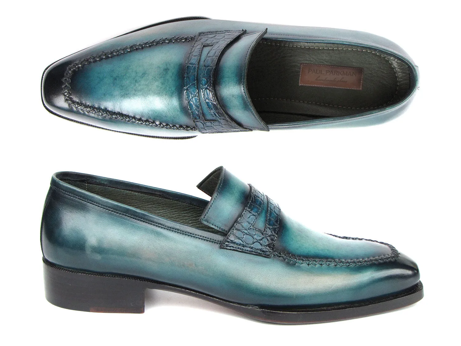 Paul Parkman Shoes Paul Parkman Men's Turquoise Patina Handmade Loafers