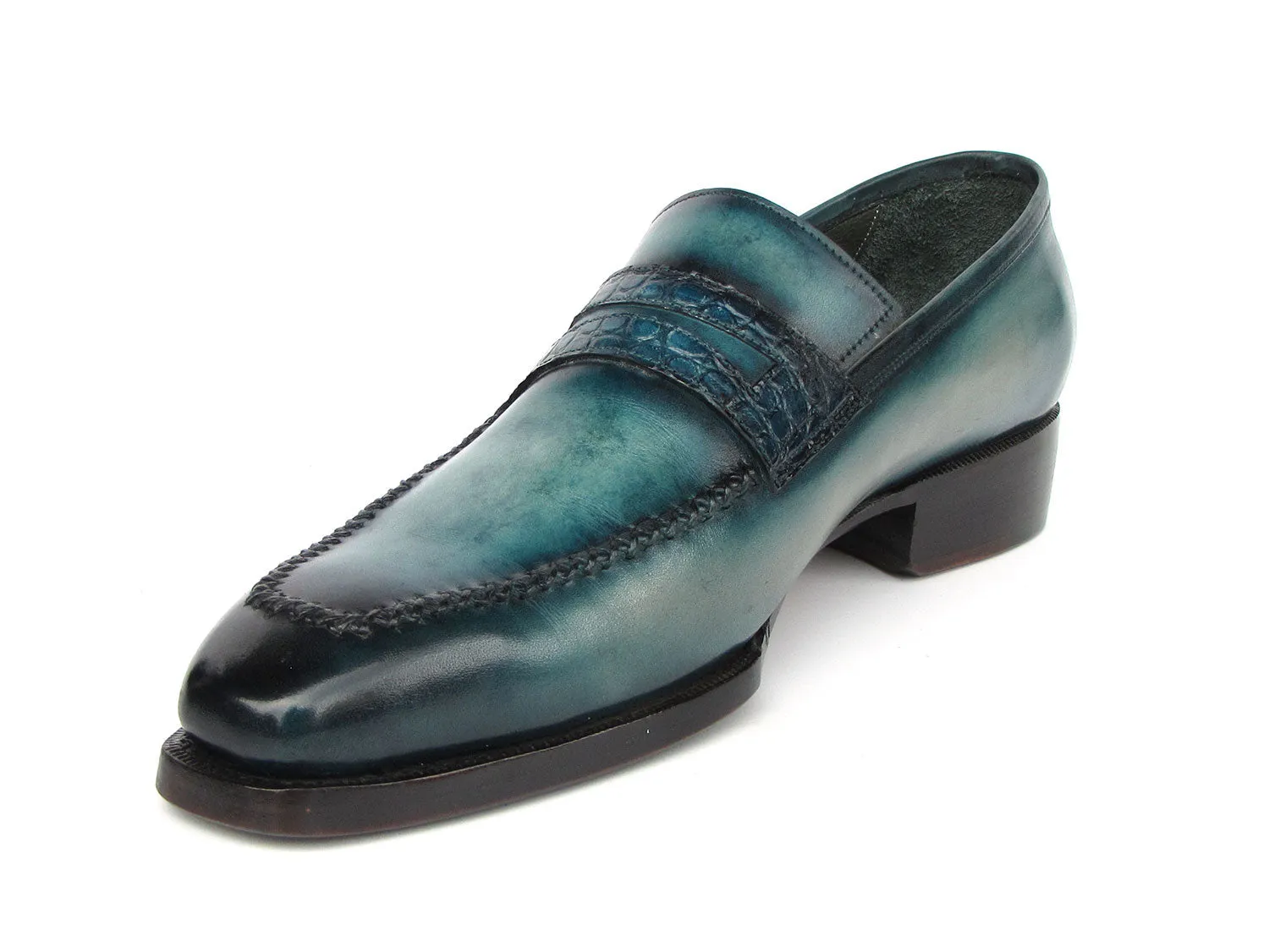Paul Parkman Shoes Paul Parkman Men's Turquoise Patina Handmade Loafers