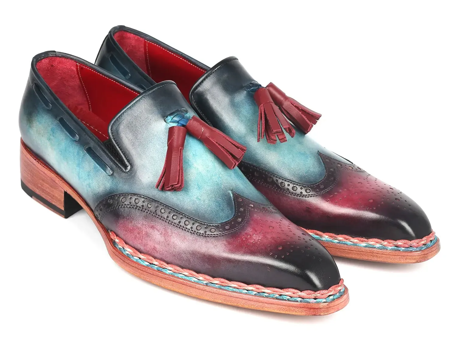 Paul Parkman Shoes Paul Parkman Norwegian Welted Tassel Loafers in Blue & Purple
