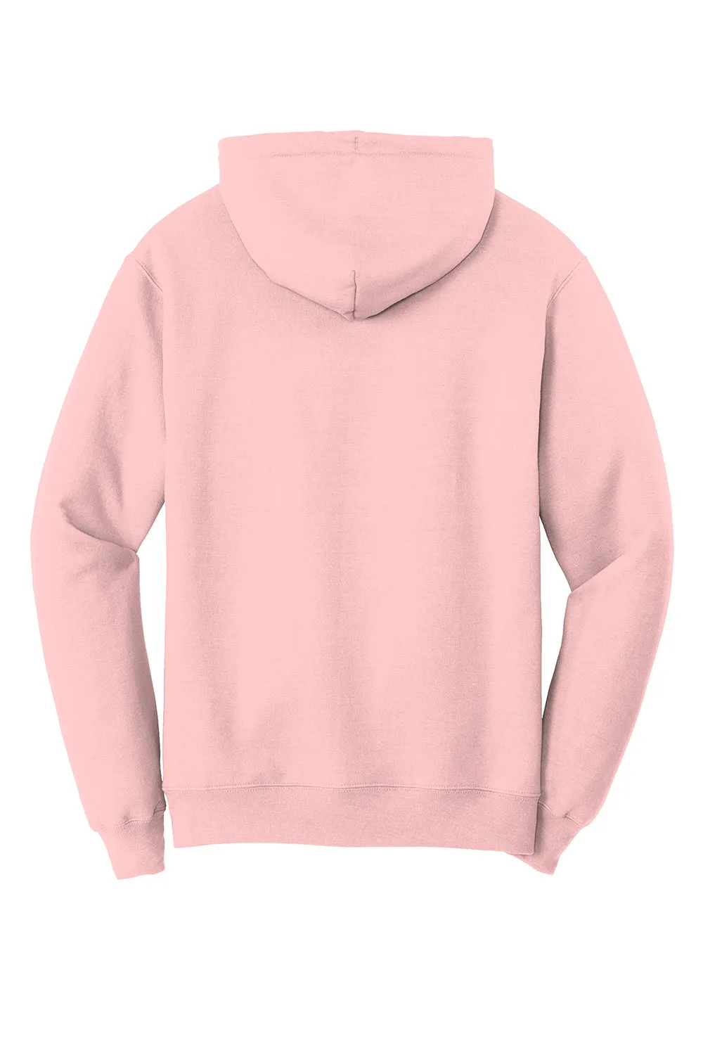 Port & Company Mens Core Pill Resistant Fleece Hooded Sweatshirt Hoodie w/ Pouch Pocket - Pale Blush Pink