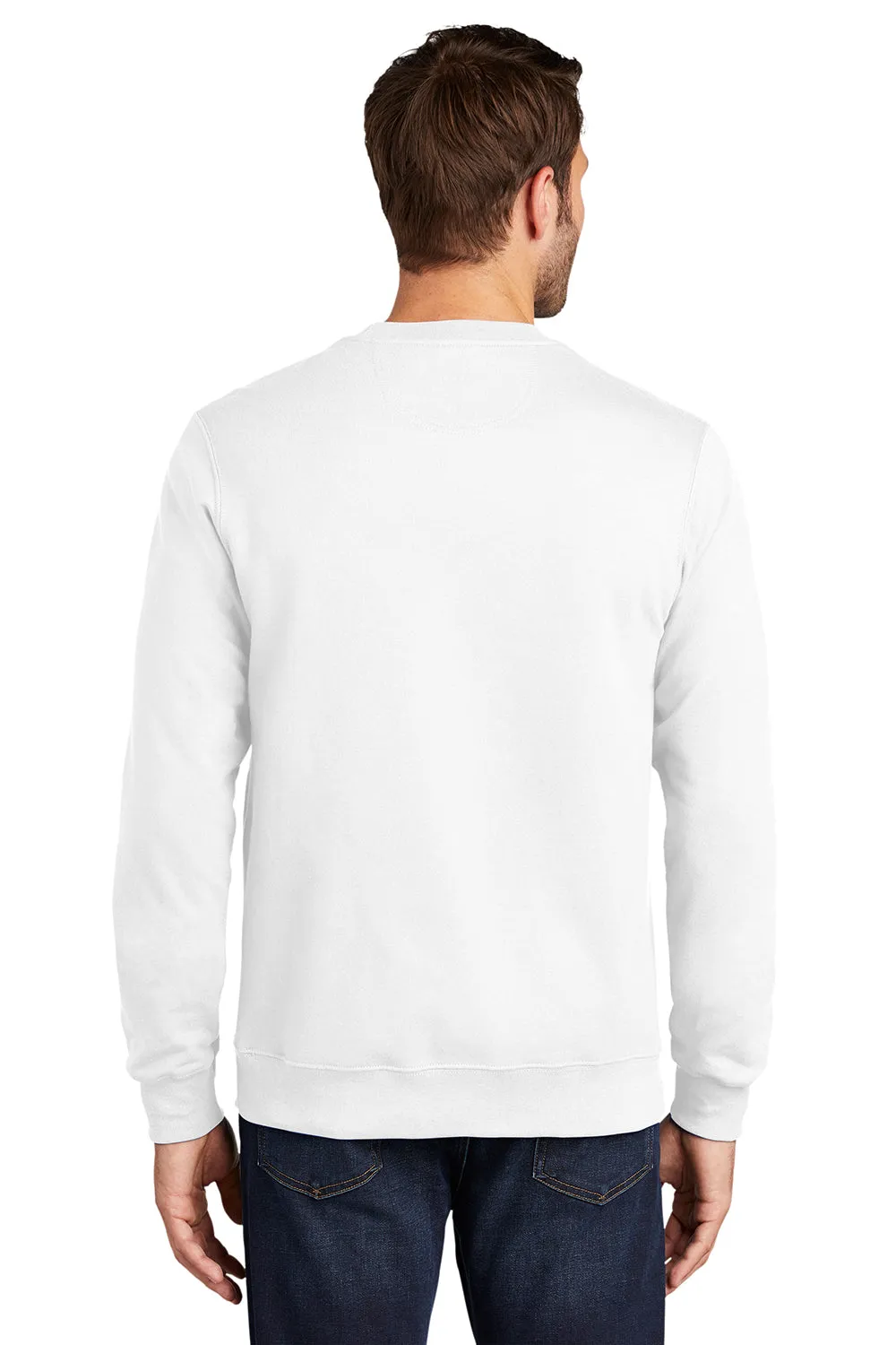 Port & Company Mens Fan Favorite Fleece Crewneck Sweatshirt - White