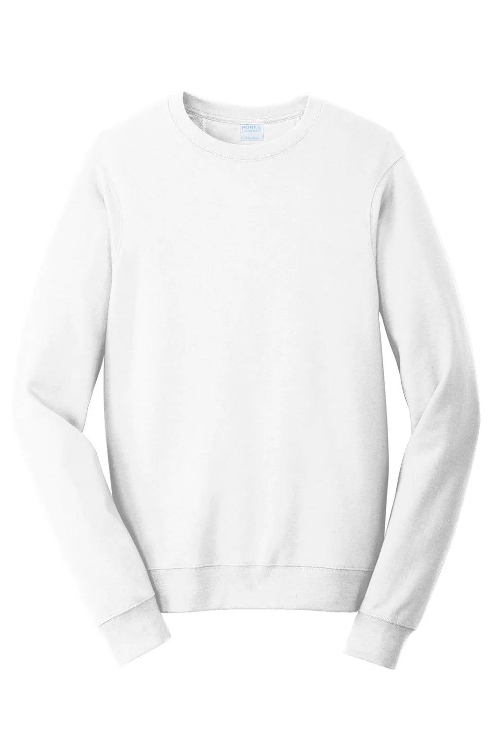 Port & Company Mens Fan Favorite Fleece Crewneck Sweatshirt - White