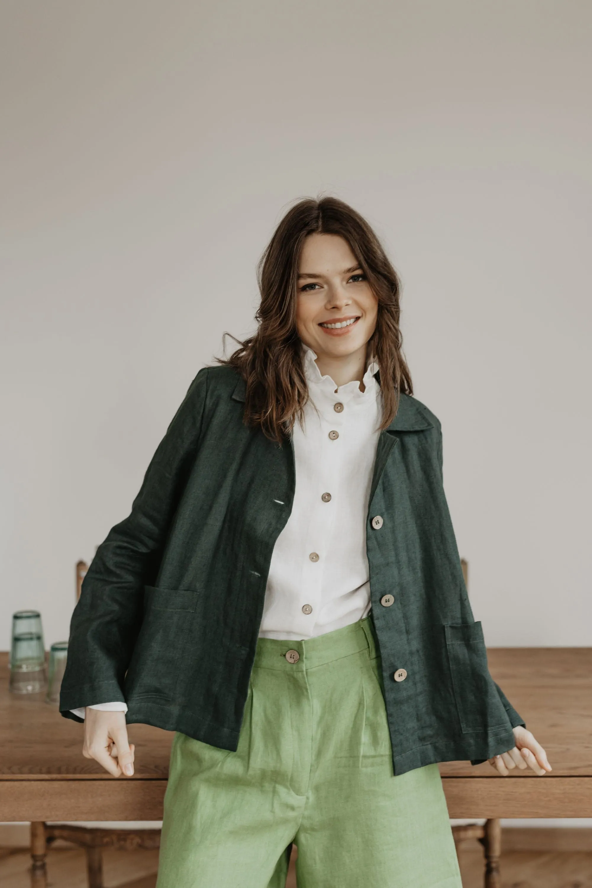 Preila Women's Linen Jacket | Multiple Colours