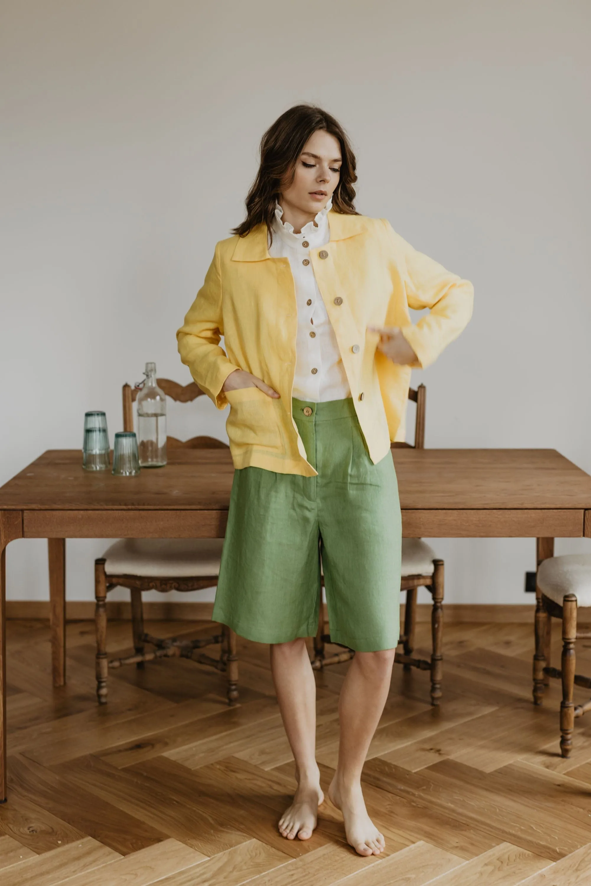 Preila Women's Linen Jacket | Multiple Colours