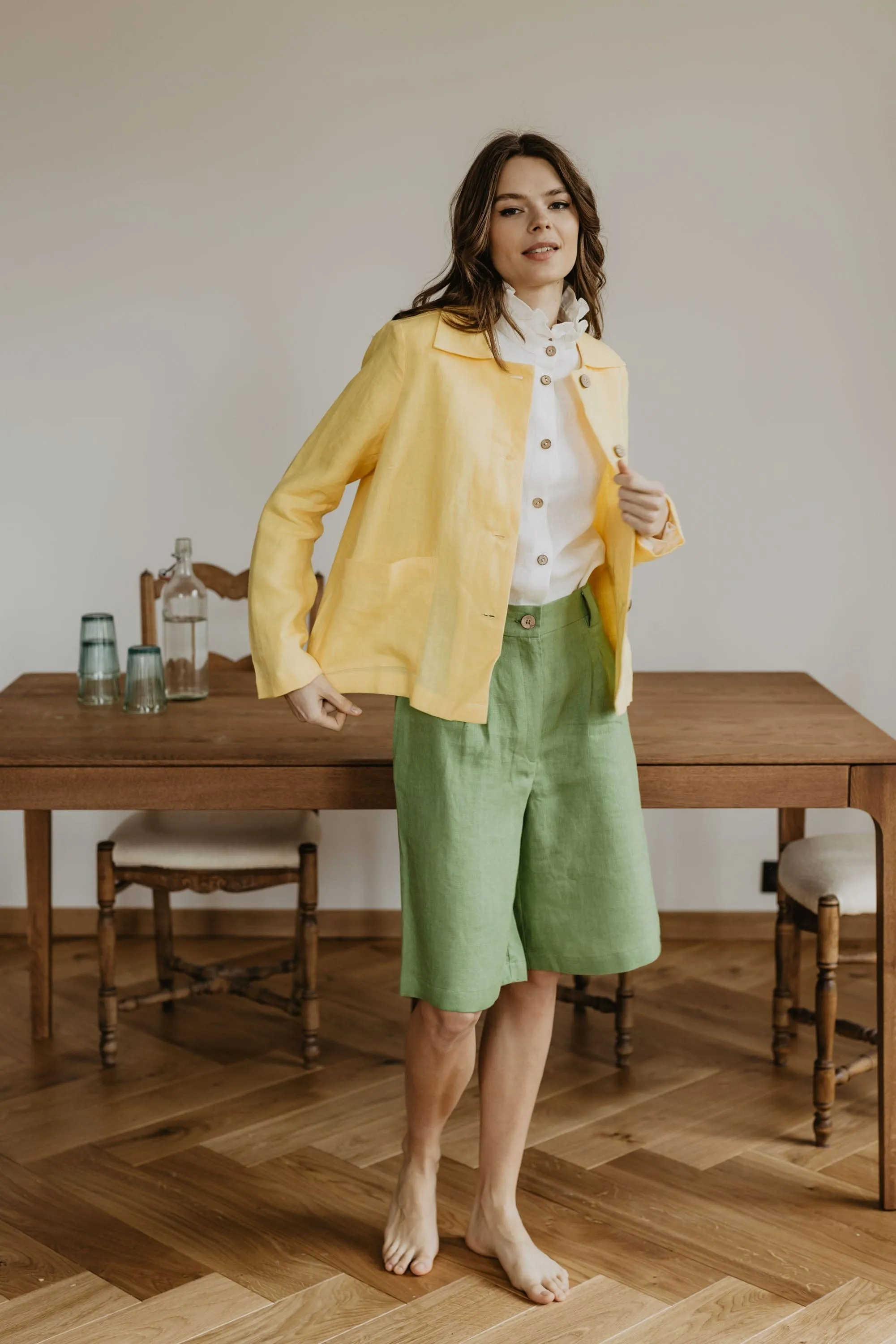 Preila Women's Linen Jacket | Multiple Colours