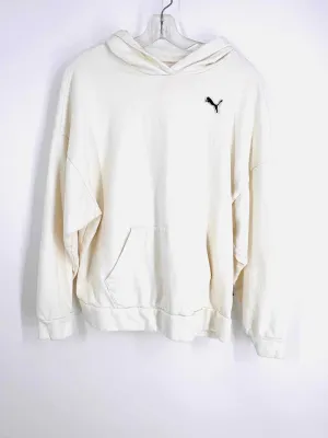 Puma Size L ? Cream Solid Activewear Hoodie
