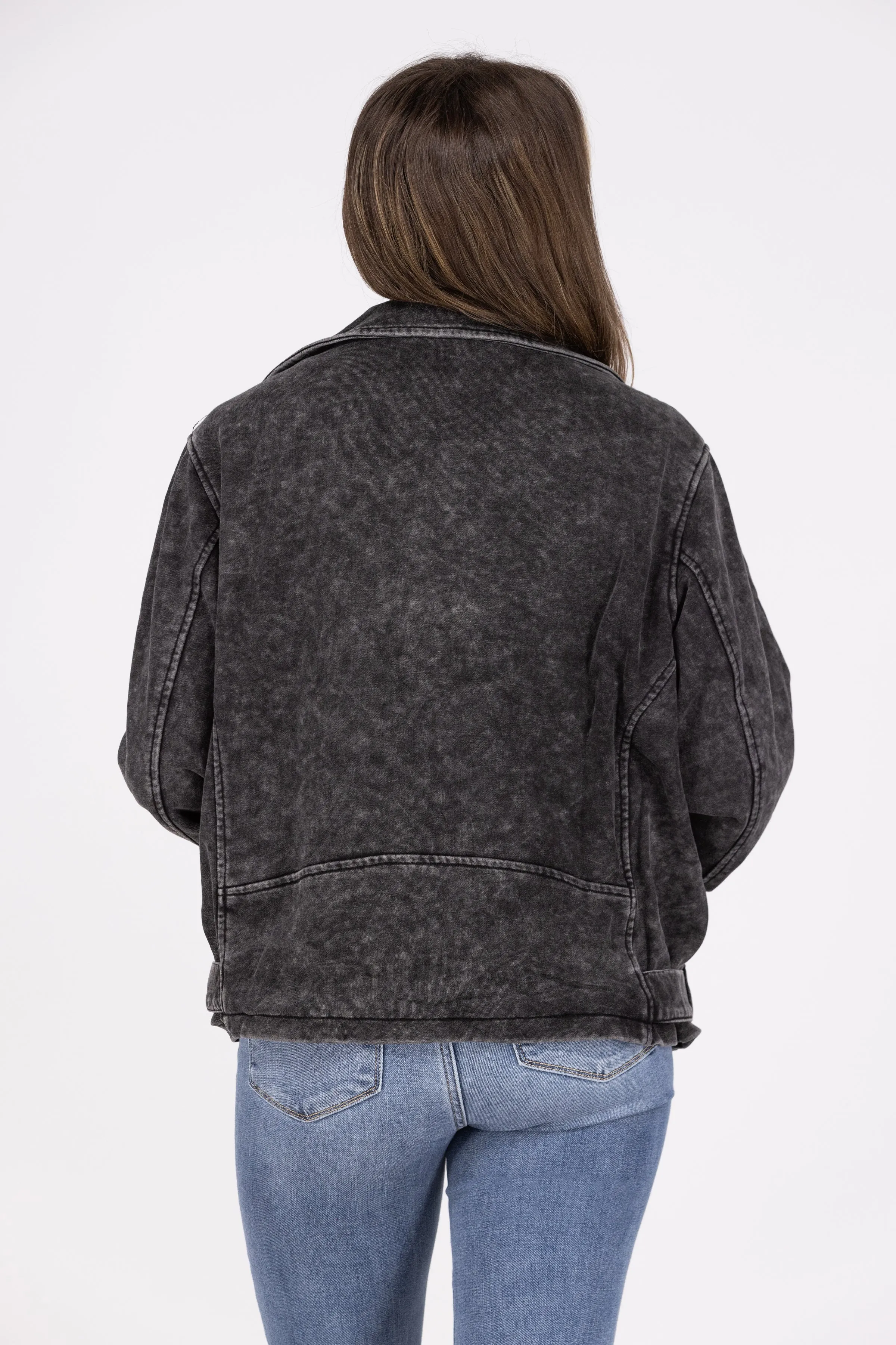 Push Through Women's Asymmetrical Zip Moto Jacket