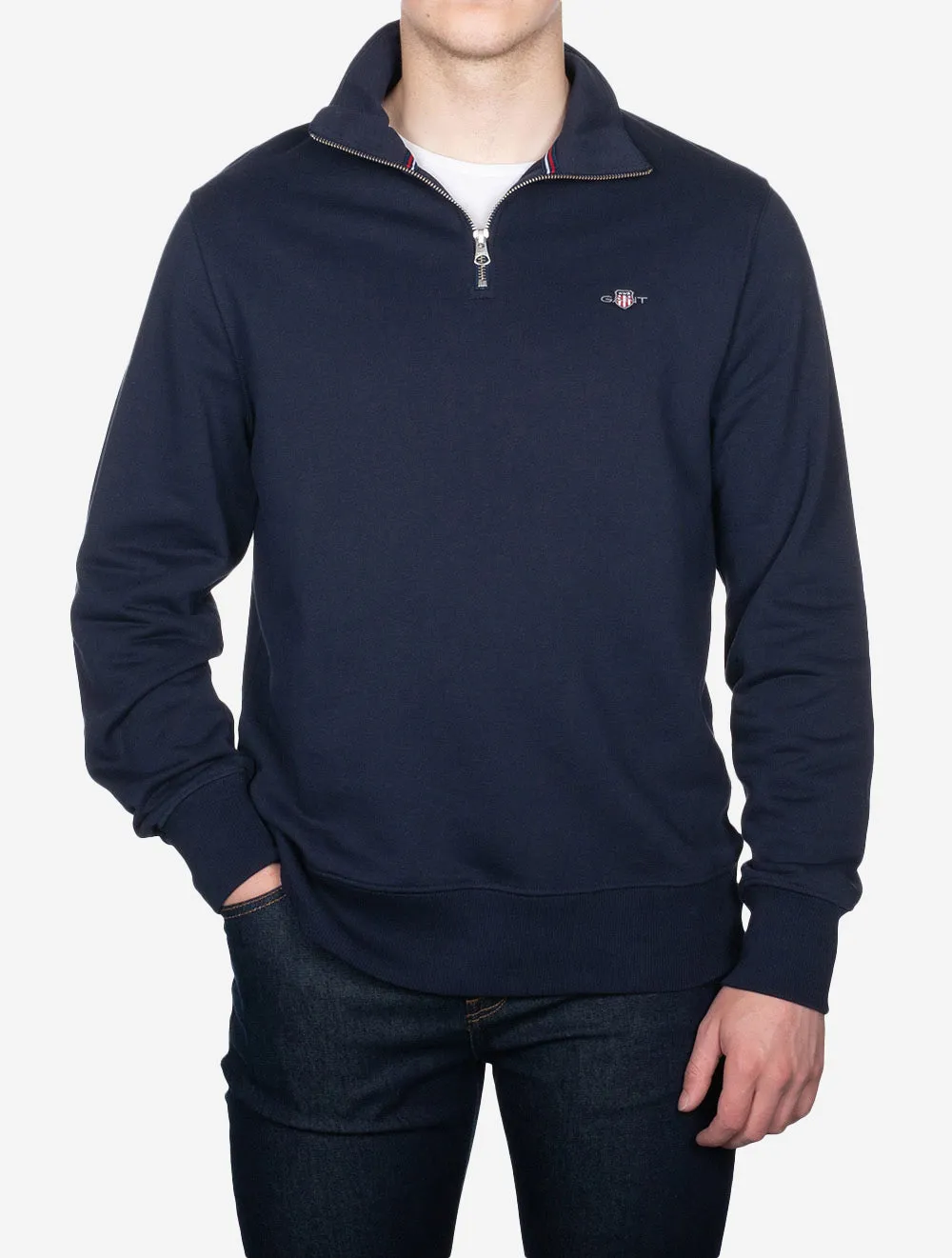 Regular Fit Shield Half Zip Sweatshirt Evening Blue