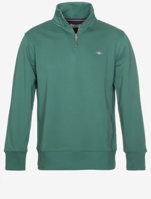 Regular Fit Shield Half Zip Sweatshirt Woody Green