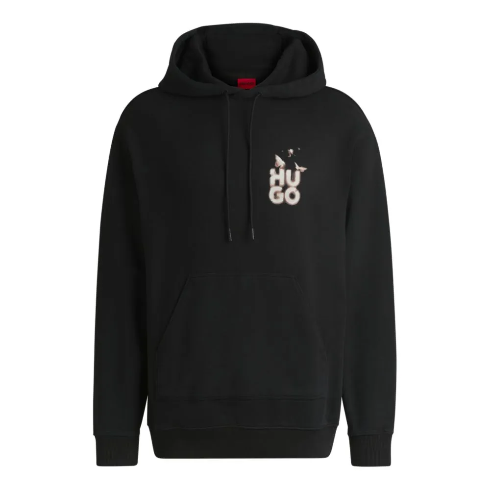 Relaxed-fit hoodie in French terry with seasonal artwork
