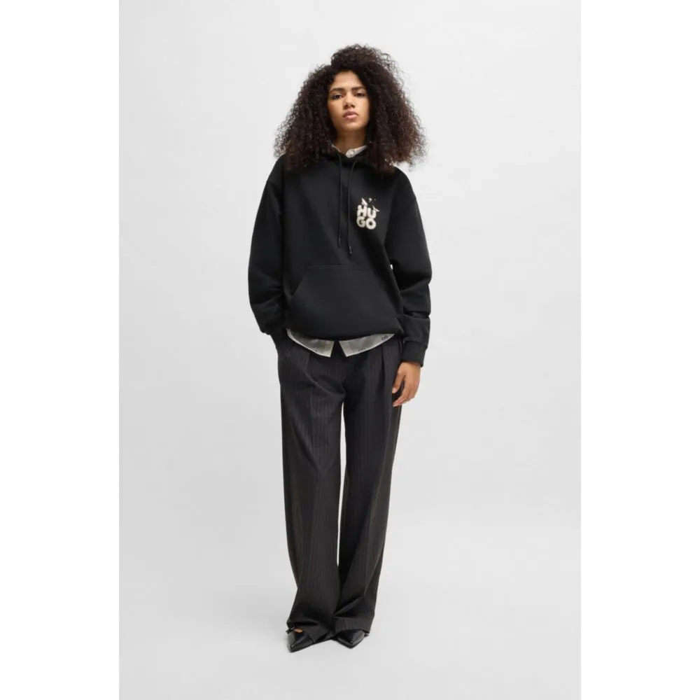 Relaxed-fit hoodie in French terry with seasonal artwork
