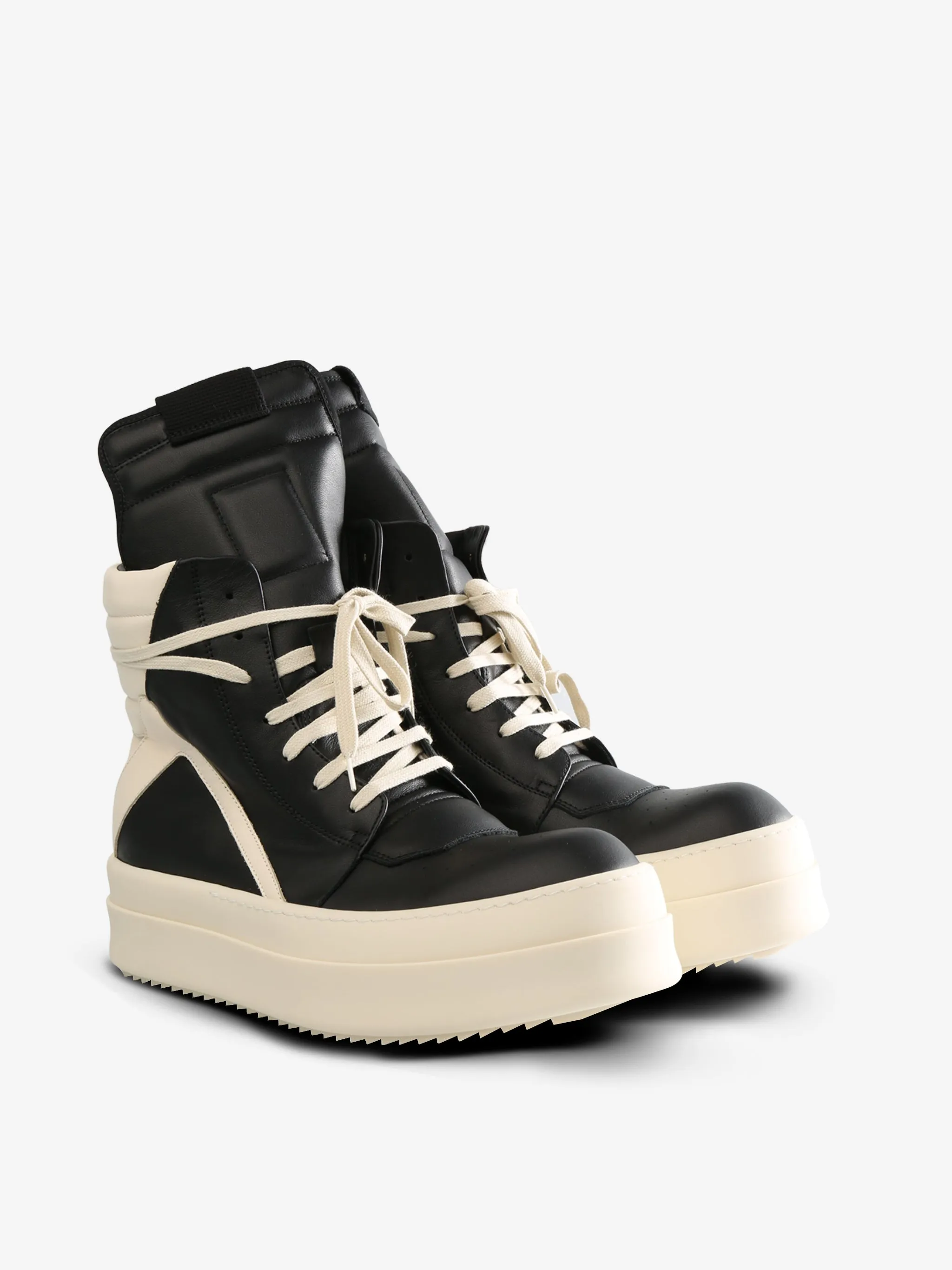 RICK OWENS - Men Grain Leather Mega Bumper Geobasket Shoes_rick-owens