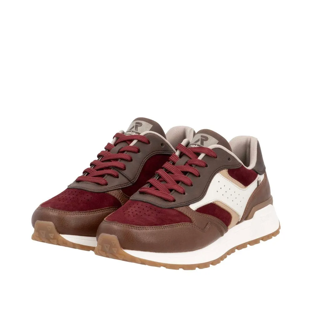 Rieker Shoes W0607-35 Lace Up Brown/Burgundy Multi