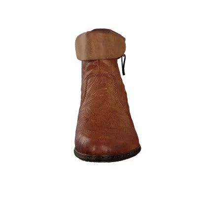 Rieker Shoes Y07A8-22 Ankle Side Zip Cuff Chestnut