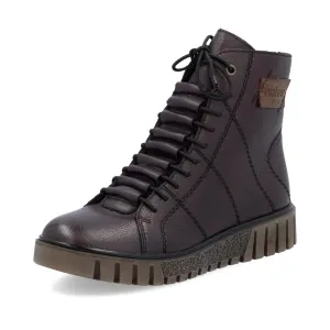 Rieker Shoes Y3421-35 Dark Red Ankle Side Zip