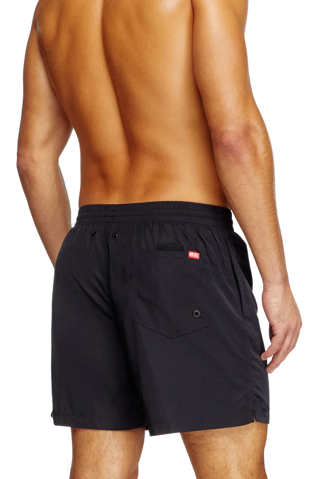 Rio-41-D-Core Mid-length swim shorts with maxi logo Black/White
