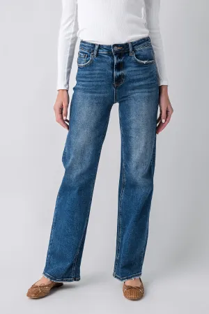 Risen Mila High Rise Full Length Straight Leg Jeans