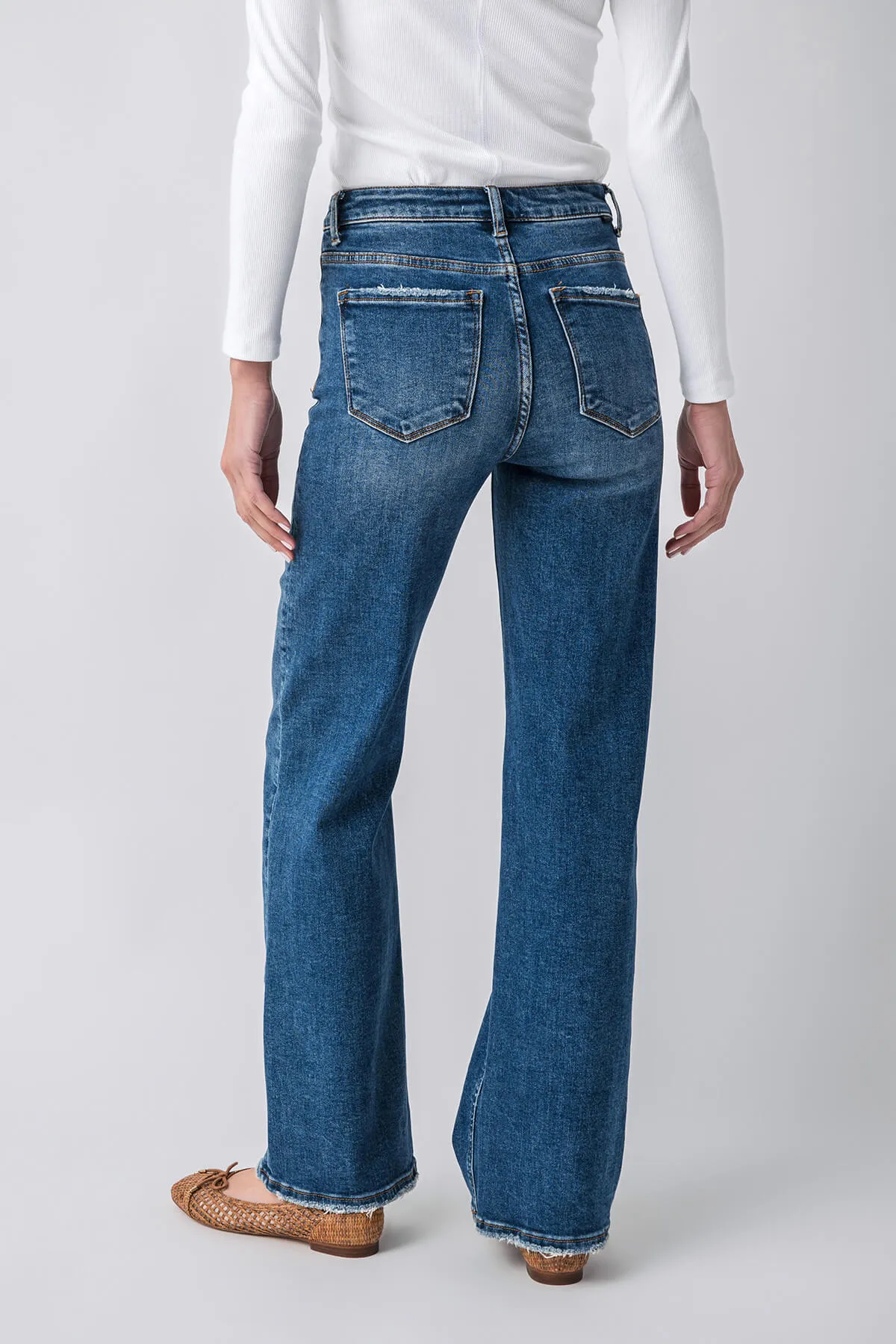 Risen Mila High Rise Full Length Straight Leg Jeans