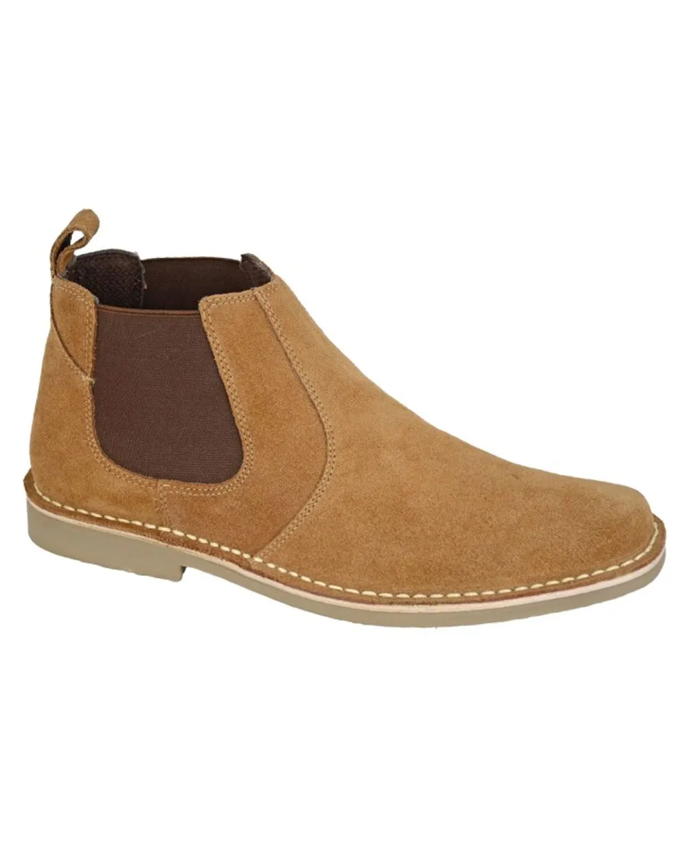 Roamers Mens Twin Gusset Suede Ankle Boots Roamers Shoes