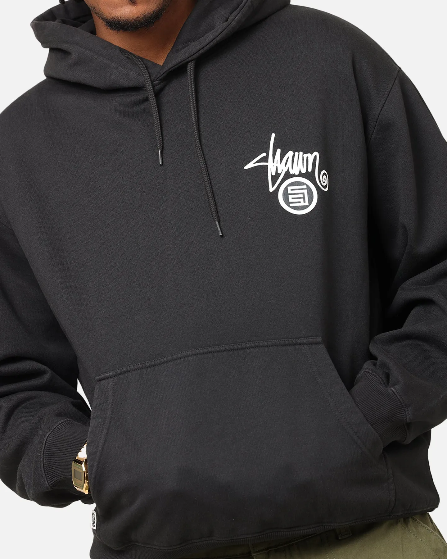 S Double Shawn Dot Hoodie Washed Black