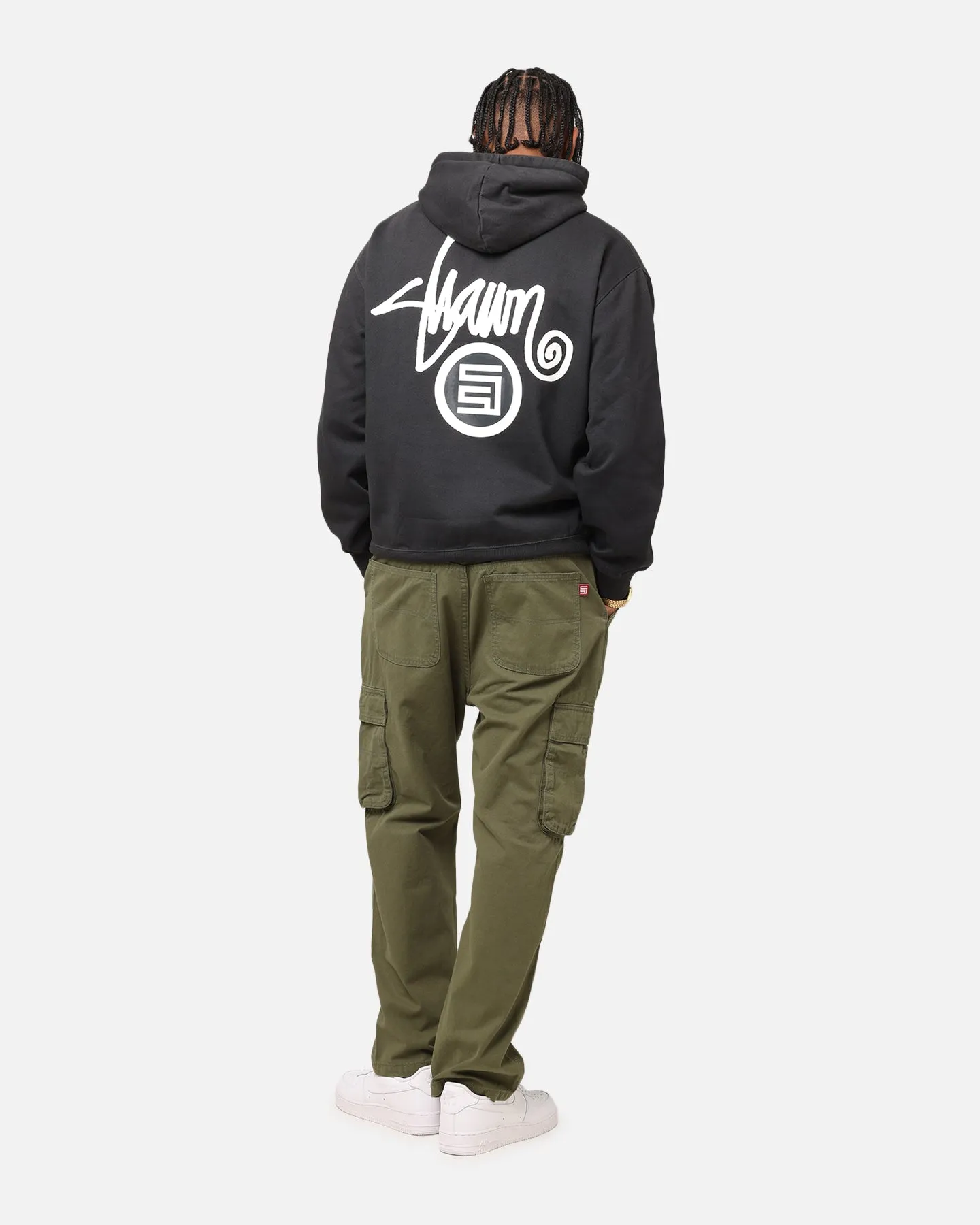 S Double Shawn Dot Hoodie Washed Black