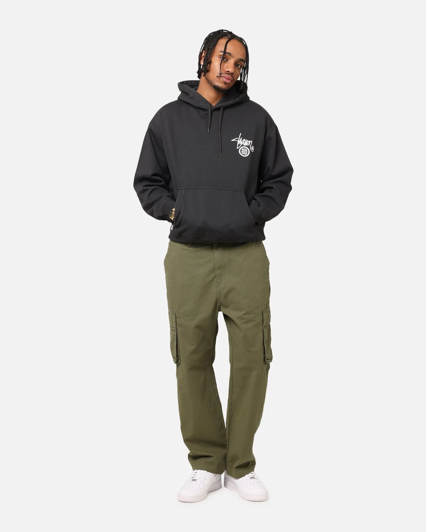 S Double Shawn Dot Hoodie Washed Black