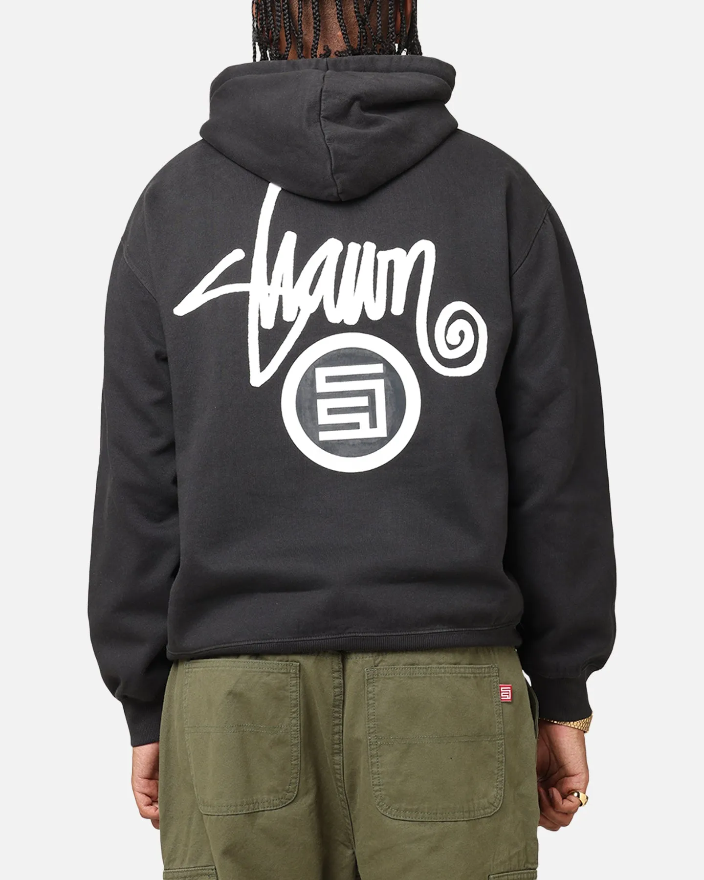 S Double Shawn Dot Hoodie Washed Black
