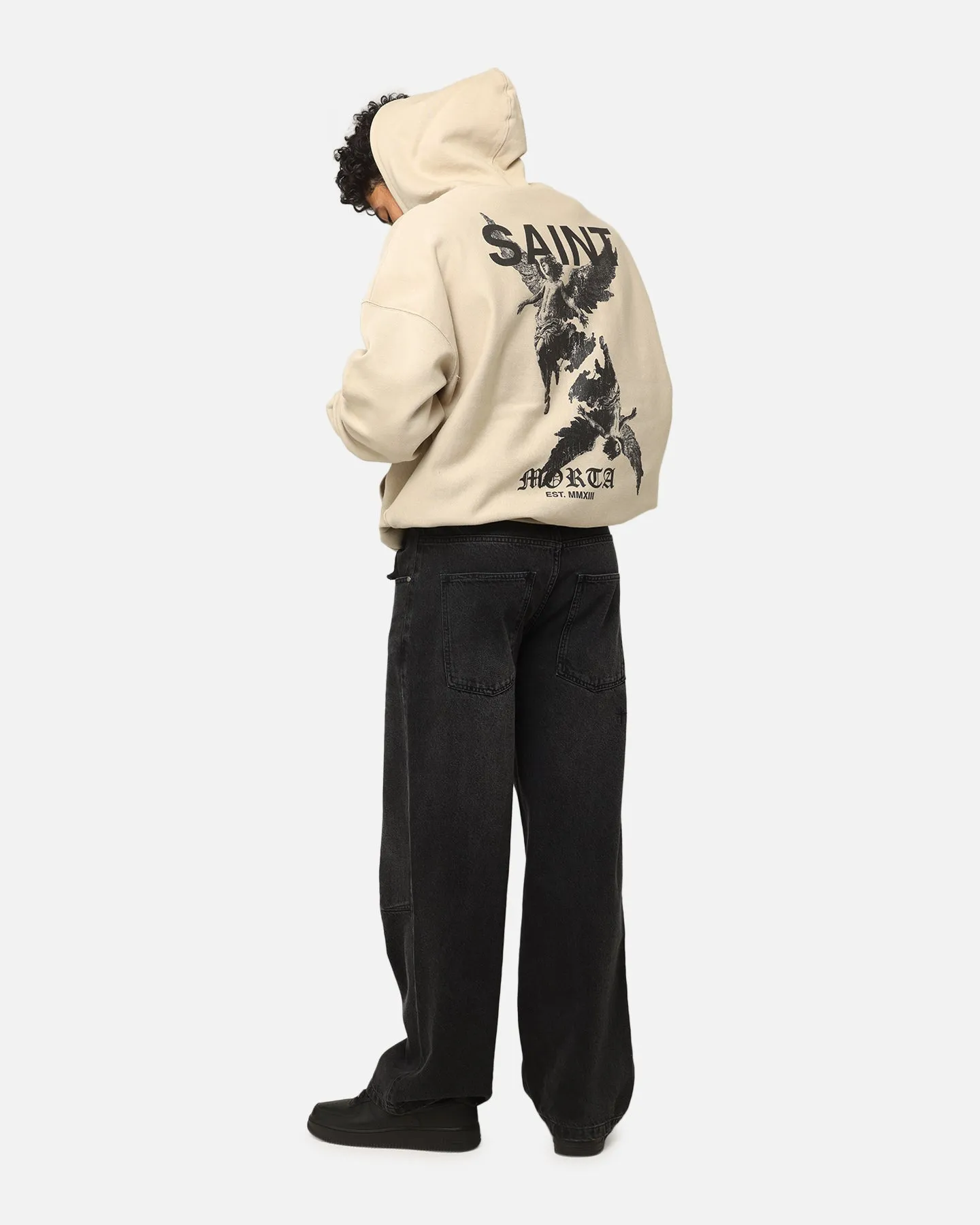Saint Morta Heavens Boxy Hoodie Stone