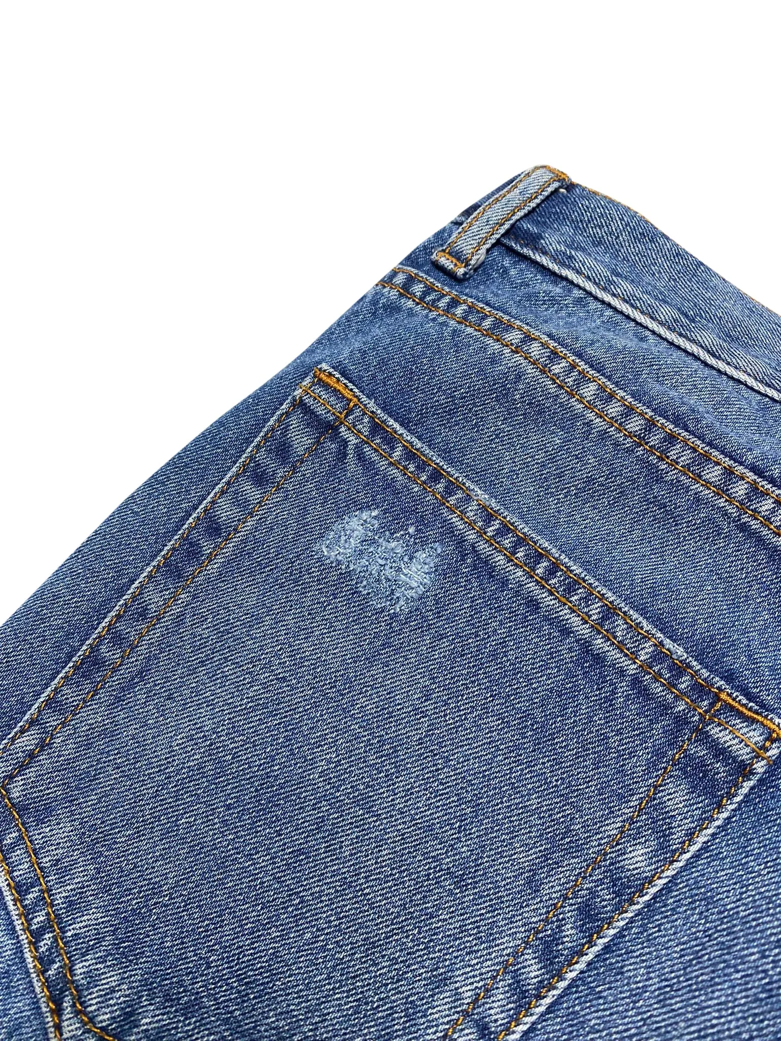 Sandro Distressed Patchwork Jeans in Blue Cotton