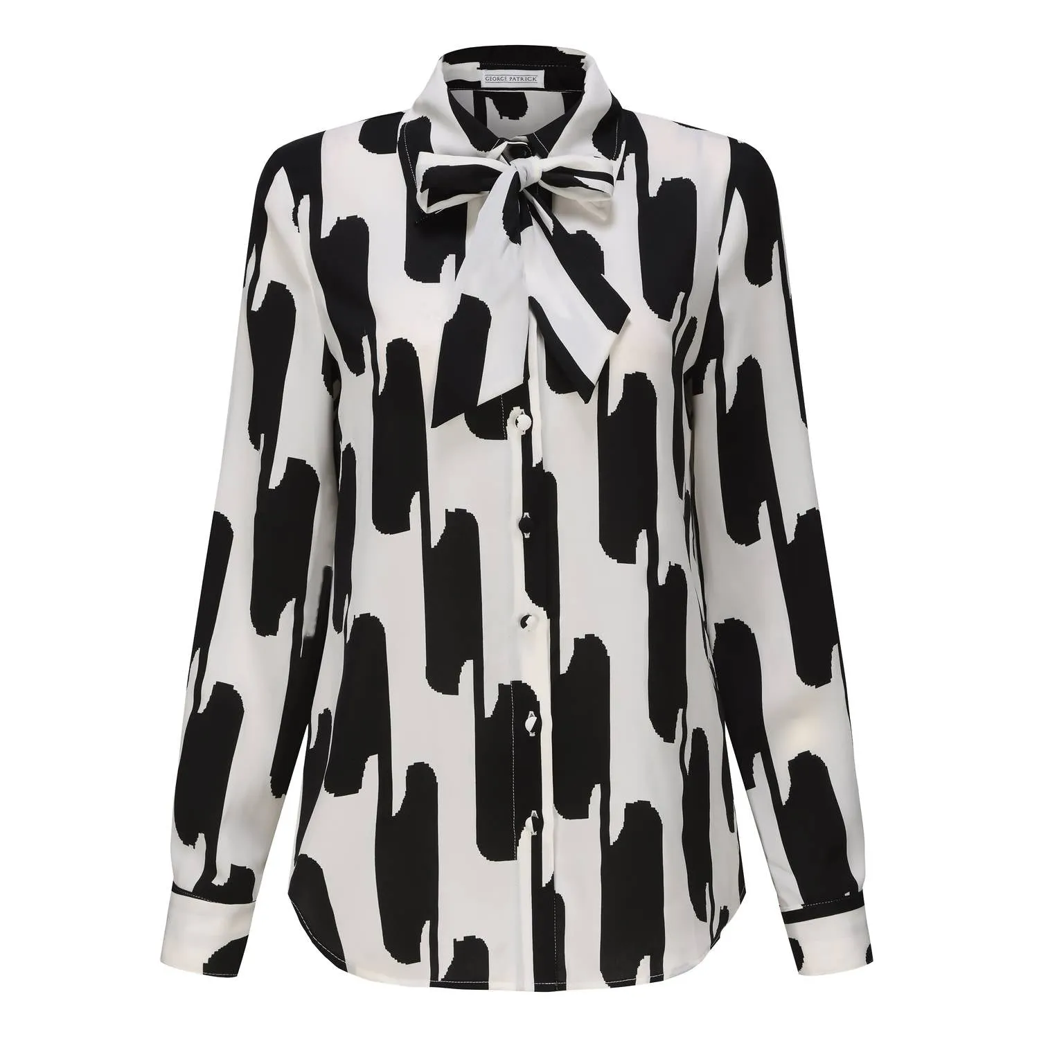 Sarah Long Sleeve Blouse In Black/white