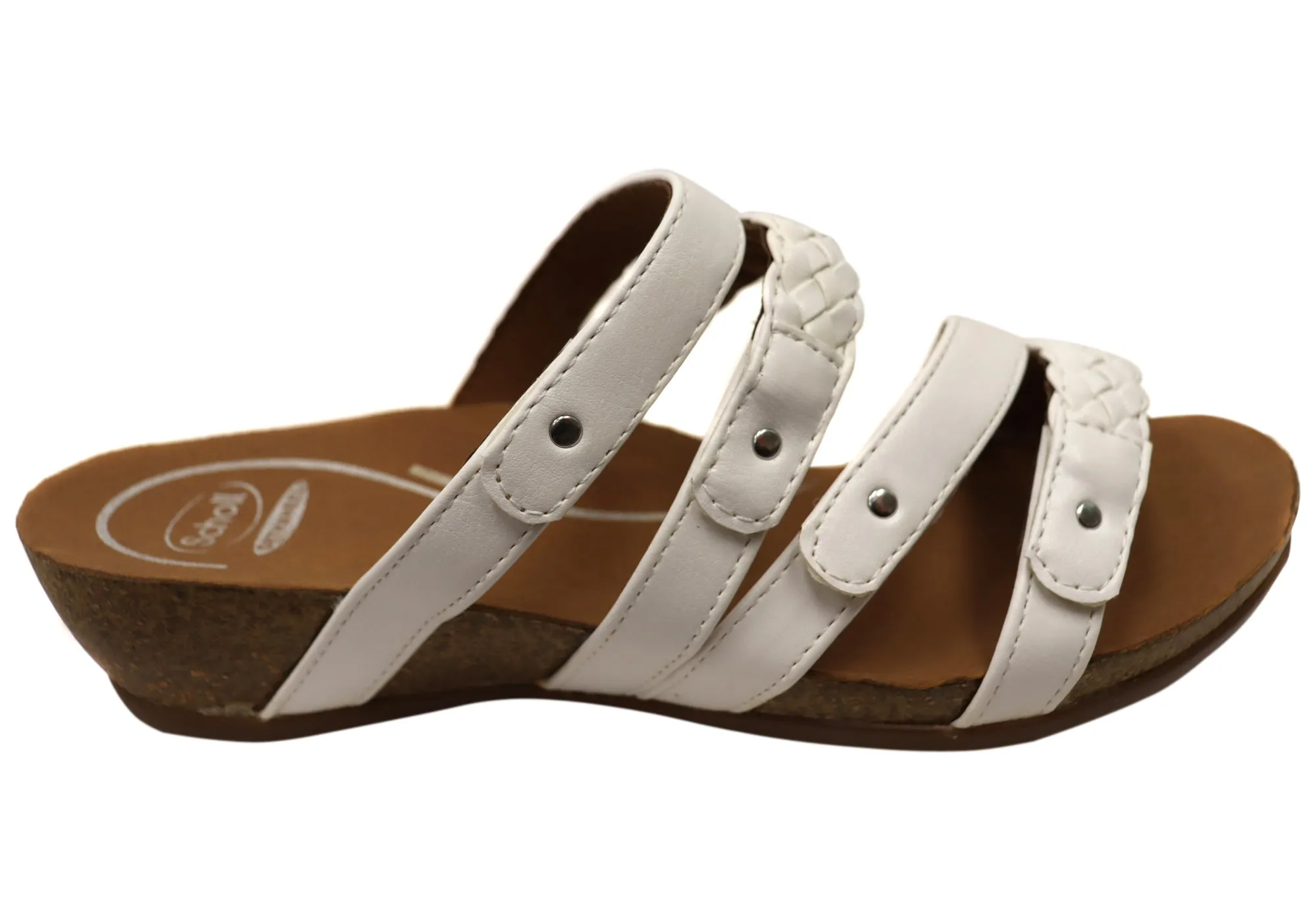 Scholl Orthaheel Jane Womens Comfortable Wedge Slides Sandals Scholl Orthaheel Shoes