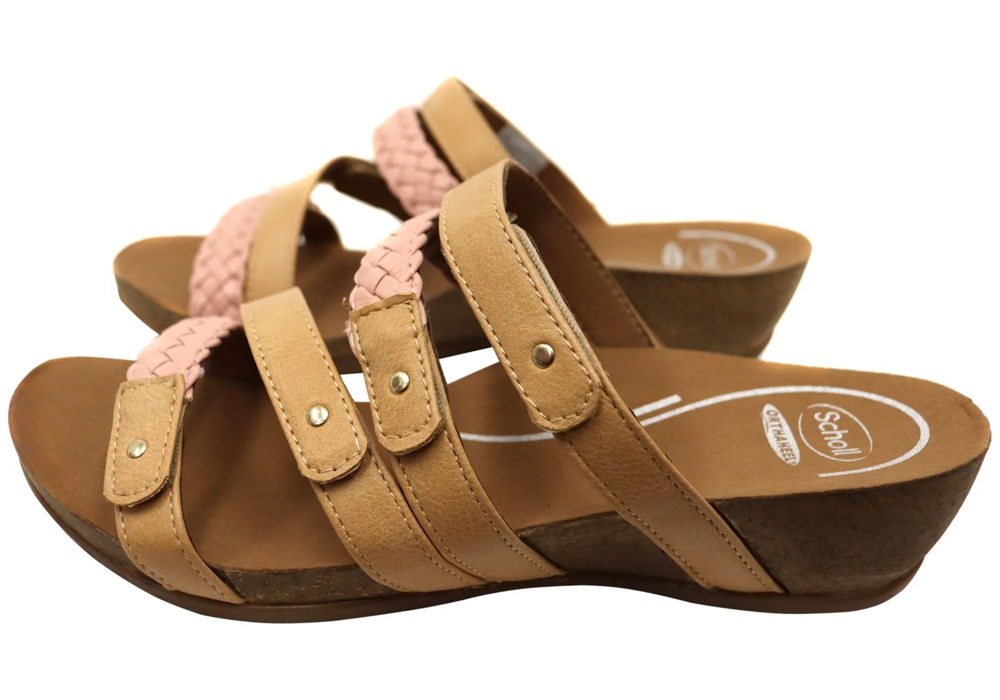 Scholl Orthaheel Jane Womens Comfortable Wedge Slides Sandals Scholl Orthaheel Shoes