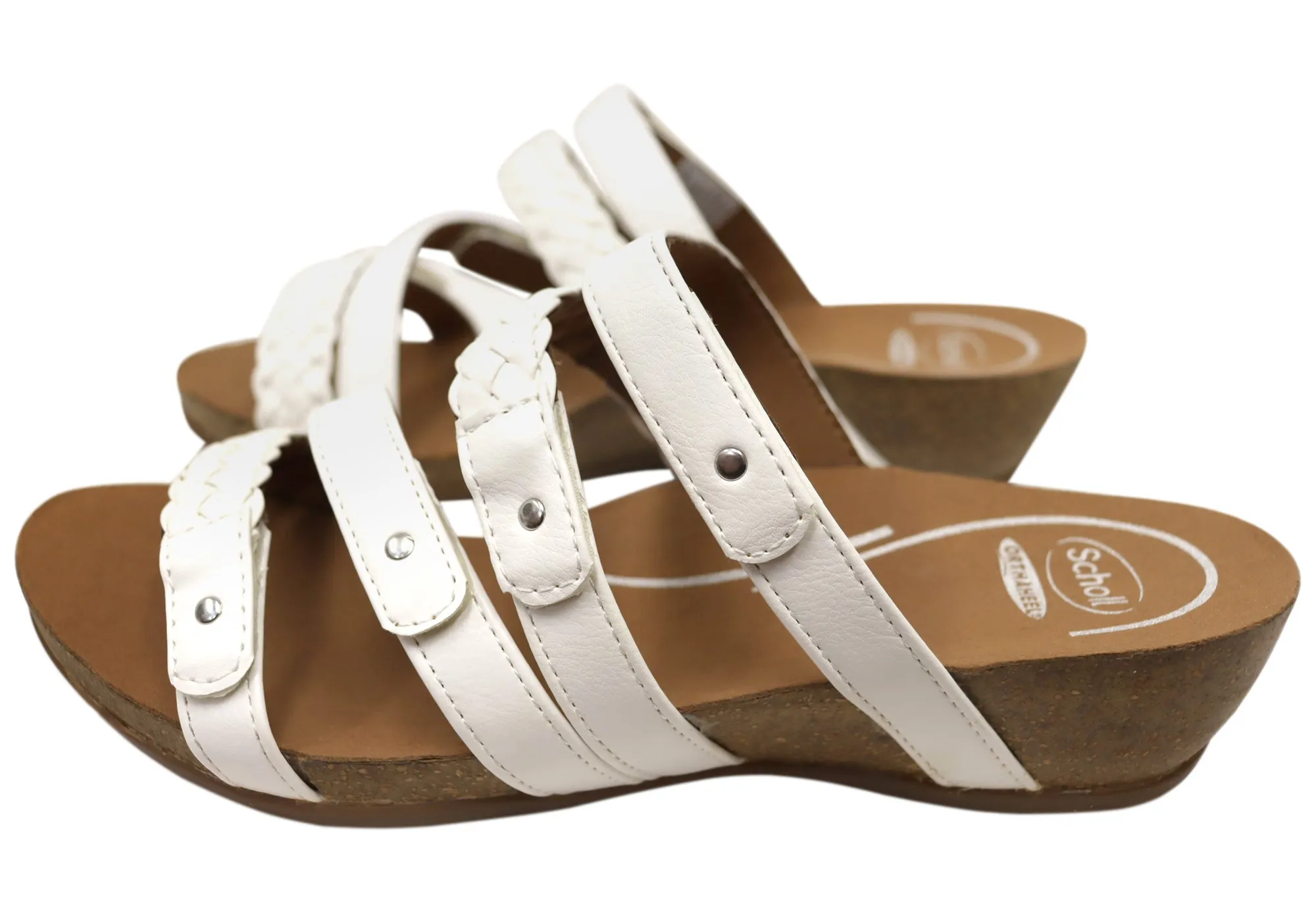 Scholl Orthaheel Jane Womens Comfortable Wedge Slides Sandals Scholl Orthaheel Shoes