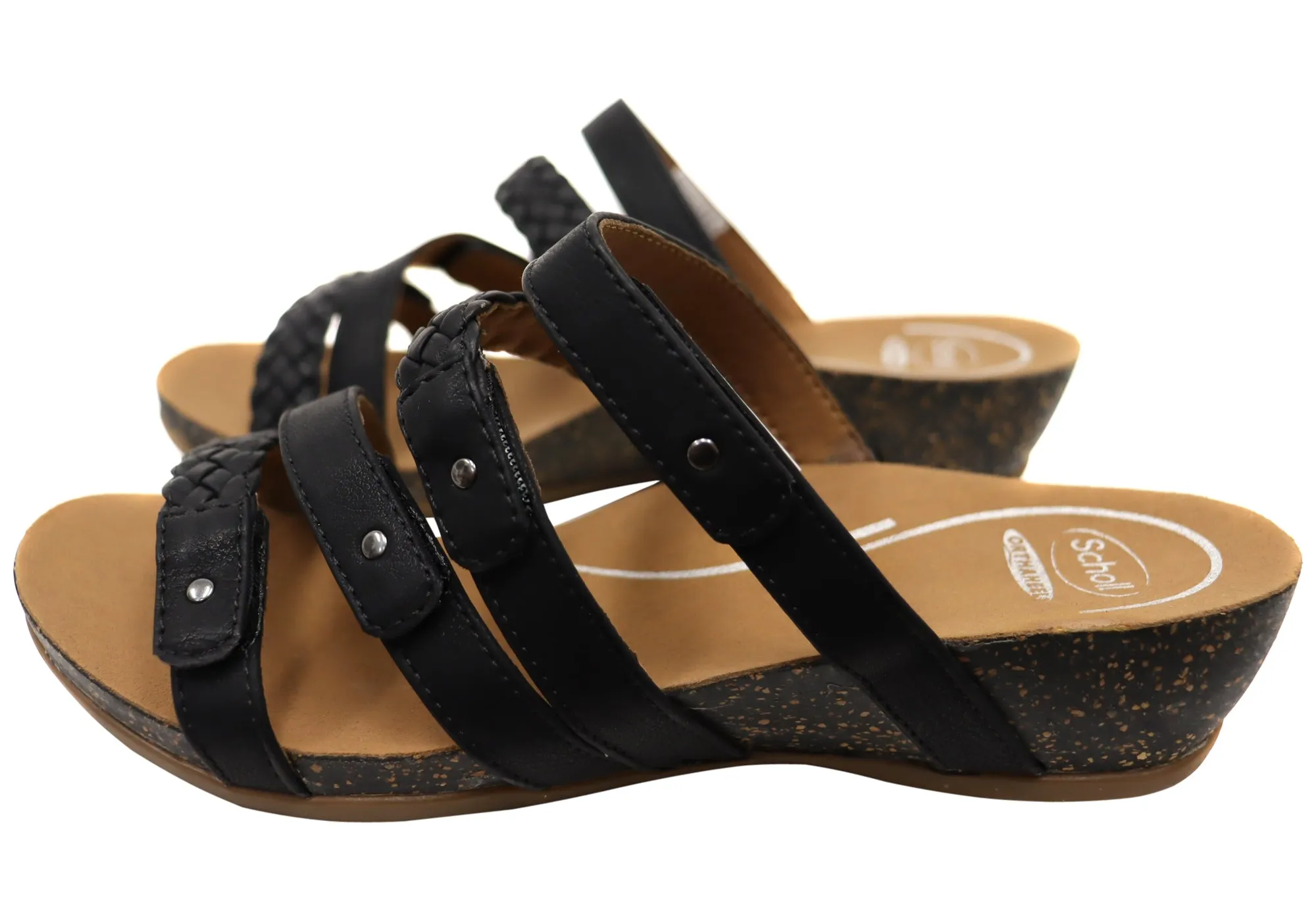 Scholl Orthaheel Jane Womens Comfortable Wedge Slides Sandals Scholl Orthaheel Shoes