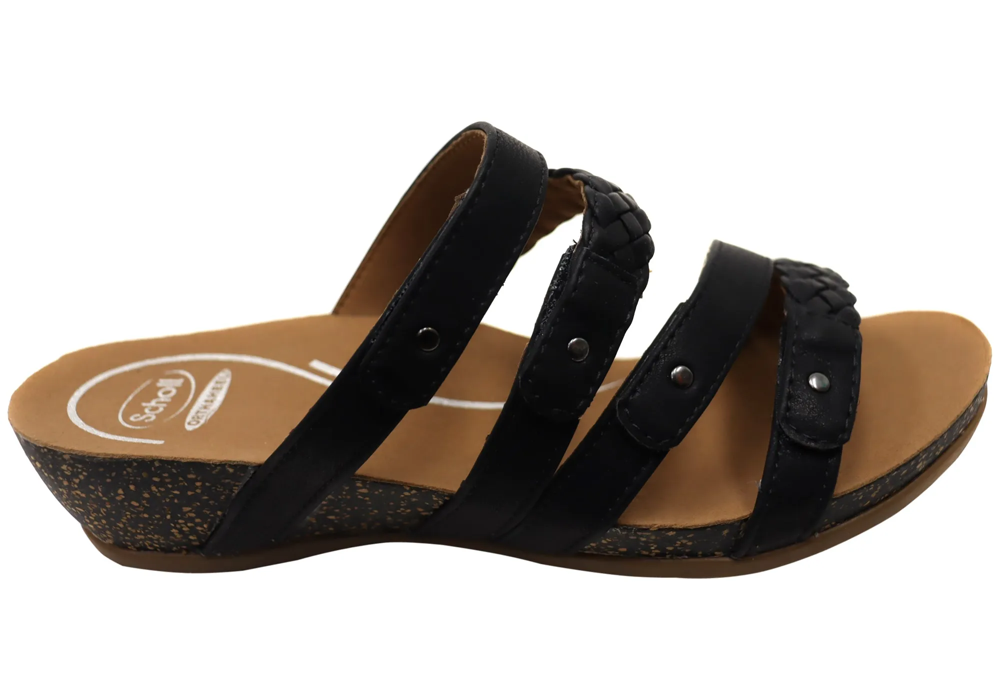 Scholl Orthaheel Jane Womens Comfortable Wedge Slides Sandals Scholl Orthaheel Shoes