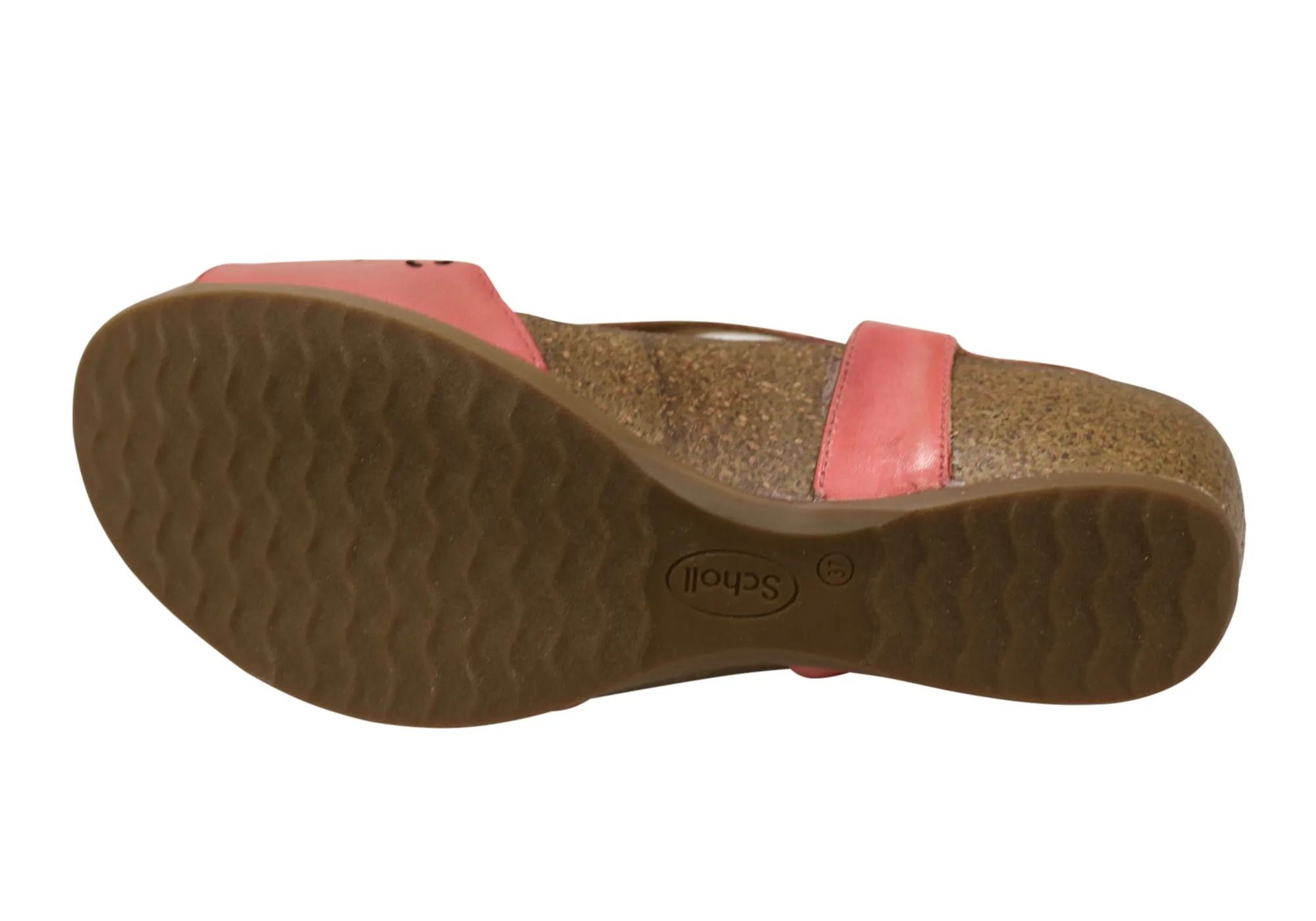 Scholl Orthaheel Julie Womens Comfort Supportive Wedge Leather Sandals Scholl Orthaheel Shoes