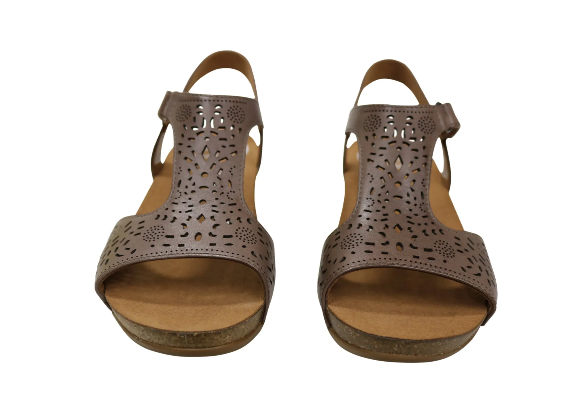 Scholl Orthaheel Julie Womens Comfort Supportive Wedge Leather Sandals Scholl Orthaheel Shoes