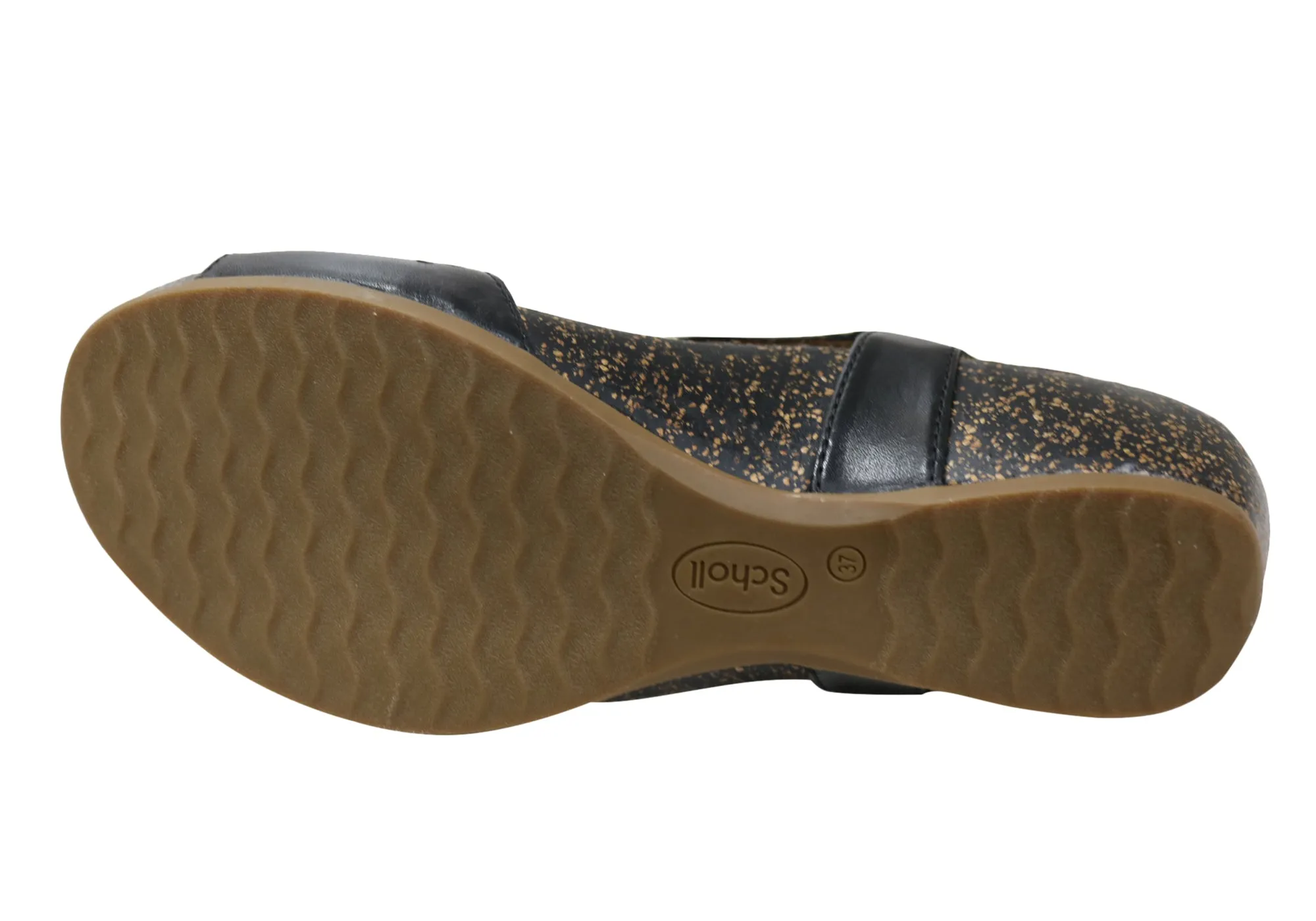 Scholl Orthaheel Julie Womens Comfort Supportive Wedge Leather Sandals Scholl Orthaheel Shoes